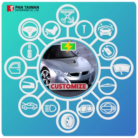 Pièces et composants personnalisés pour véhicules électriques - Pan Taiwan peut reproduire des pièces pour les pièces de voiture électrique